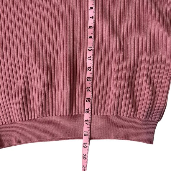 Lulus Pink Ribbed Crop Sweater Wide Sleeve Small - Picture 4 of 6